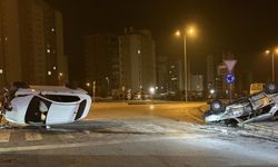 Kayseri Esentepe’de kaza: İki otomobil takla attı