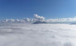 Kayseri’de sis bulutlarının üzerinden muhteşem görüntüler