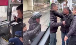 Adana'da servis aracının camını kaskıyla kırdı!