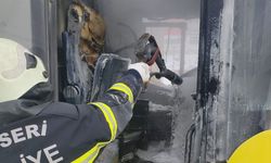 Kayseri Anbar'da otobüs yandı