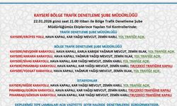 Kayseri’de kar ve yoğun yağışın ardından trafik ekipleri uyardı! Bu yollar trafiğe kapandı