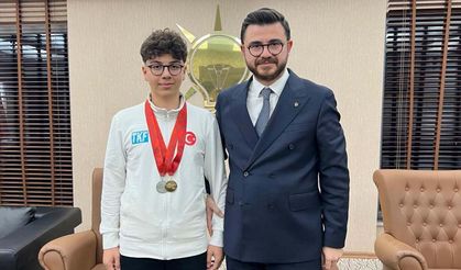 Altın madalya alan Kayserili sporcudan Hüseyin Okandan'a ziyaret