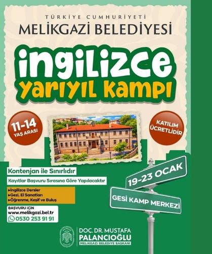 Melikgazi Belediyesi’nden Kayseri’de İngilizce yarıyıl kampı