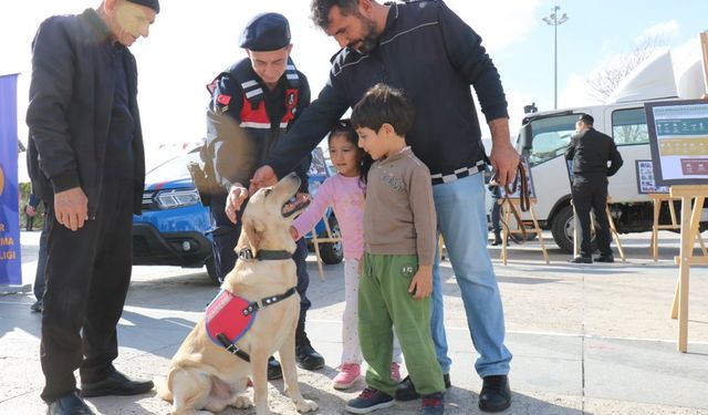 Deprem Bilgilendirmesinde Jandarma Köpekleri İlgi Odağı Oldu