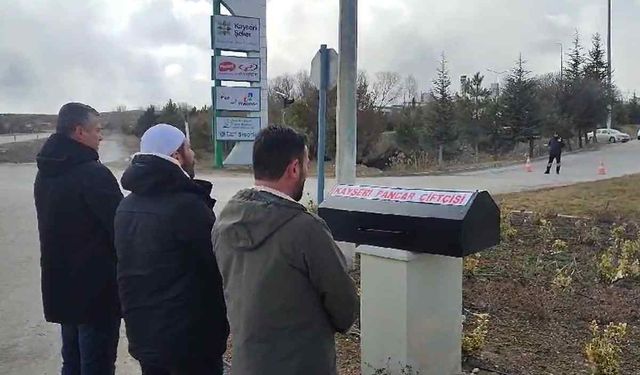 Kayseri Şeker’e tabut tepkisi! Böylesi ne görüldü ne duyuldu!
