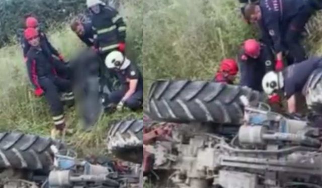 Tarlada feci kaza: Devrilen traktörün altında can verdi!