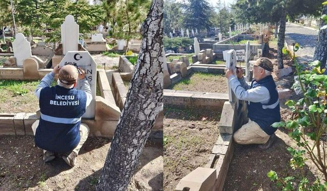 İncesu Belediyesi bu kez mezarlıklara el attı! Tek tek yenilediler