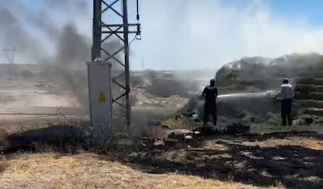 Kayseri'de yüksek gerilim hattından sıçrayan kıvılcımlar yangın çıkardı! Tüm mahallede elektrik gitti!