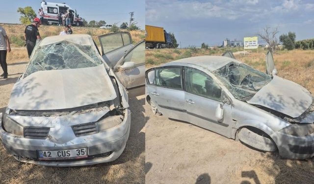 Şarampole devrilen araç hurdaya döndü! 3 yaralı!