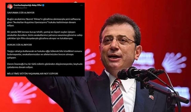 İmamoğlu’ndan Avukatının Gözaltına Alınmasına Tepki: “Hukuk Esir Alınıyor”