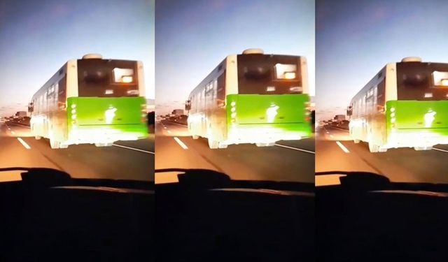 Belediye otobüsünün lambaları patlak: Sürücüleri tehlikeye atıyor!