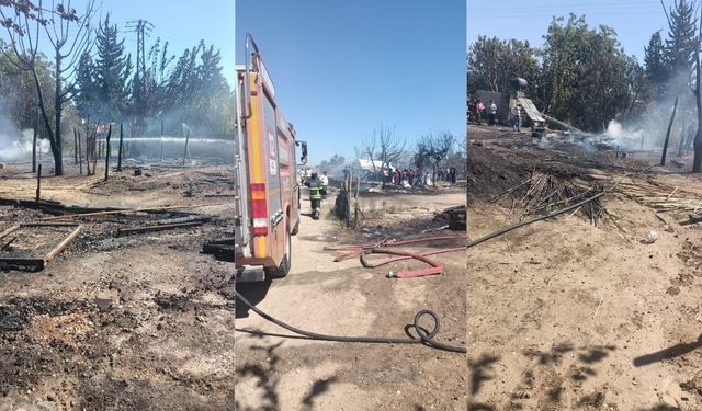 Adana’da tarım işçilerinin 4 çadırı kül oldu