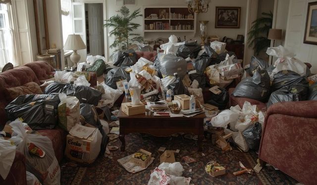 Çöp evden 11 ton atık çıkarıldı