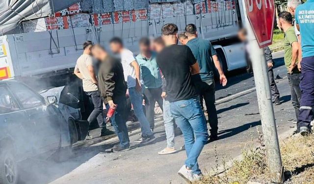 İncesu’da TIR ile Otomobil çarpıştı!