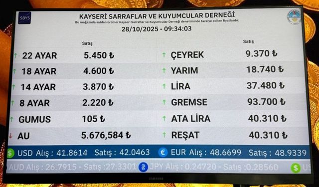28 Ekim Güncel Altın Fiyatları!