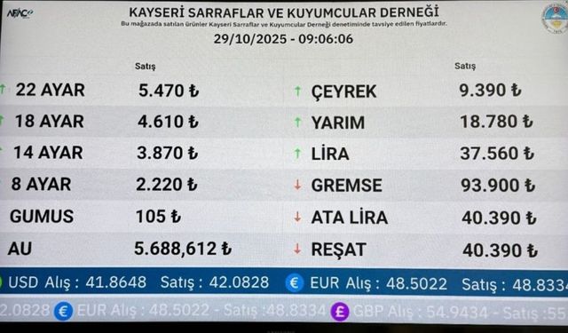 29 Ekim Güncel Altın Fiyatları!