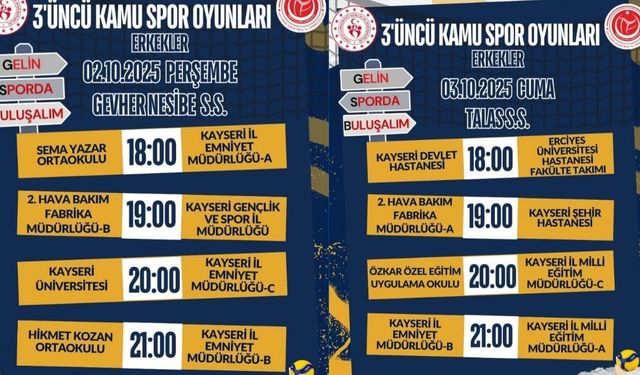 Kayseri'de erkek voleybolu heyecanı! Fikstür açıklandı