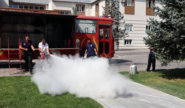 Talas'ta yangına hazırlık yapıldı