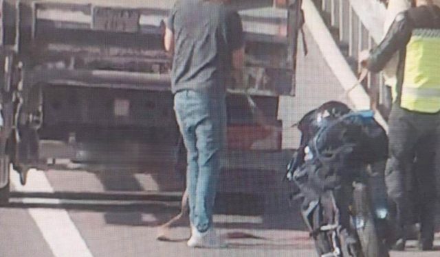 Ankara–Niğde otoyolunda motosikleti kamyonla çektiler