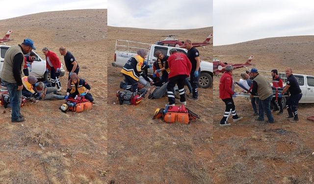 Dağda kalp krizi geçiren çoban hava ambulansı ile kurtarıldı