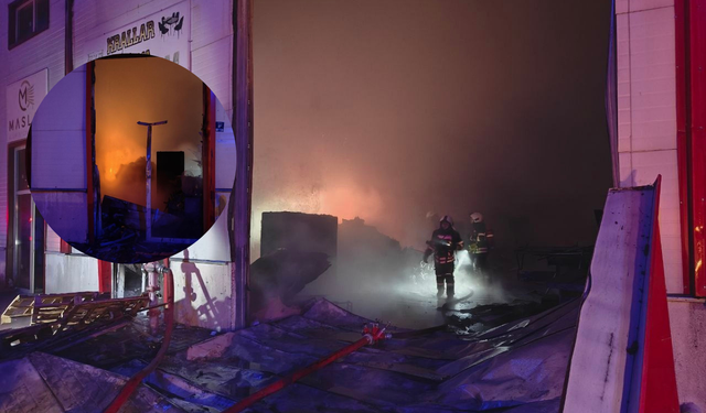 Kayseri’de alevler geceyi aydınlattı! Masa sandalye atölyesinde yangın!