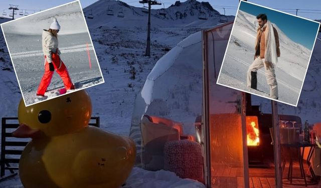 Ünlü çift Kayseri'de aşk tazeledi! Erciyes pozları sosyal medyayı salladı