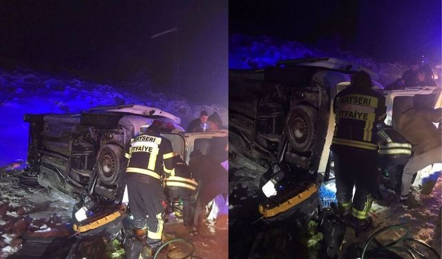 Kayseri’de araç şarampole yuvarlandı: 4 yaralı