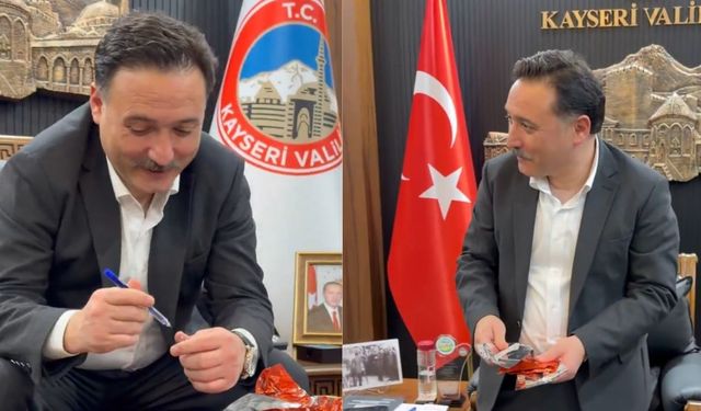 Kayseri Valisi Gökmen Çiçek'e öğrencilerden duygulandıran sürpriz!