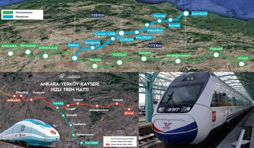 Kayseri-Samsun arası 2 saat 30 dakika olacak! Çalışmalar başladı