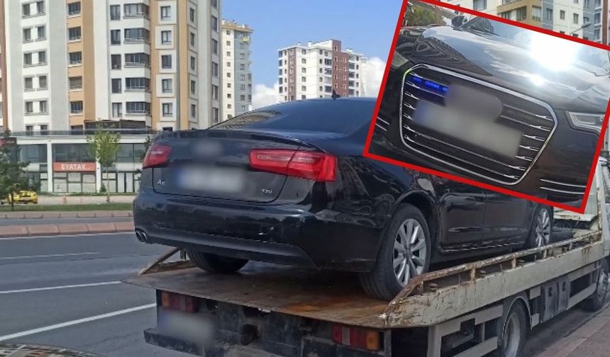 Kayseri'de çakarlı lüks araca rekor ceza geldi!