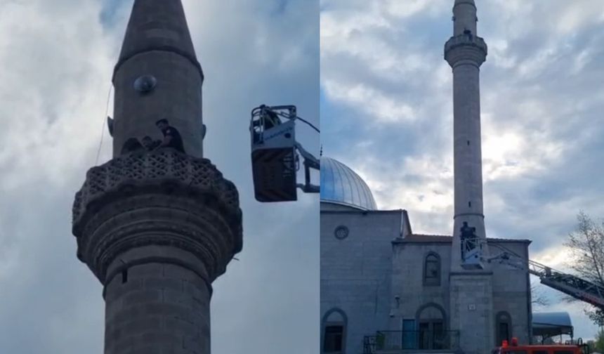 Kayseri’de bir şahıs ‘Param yok, işsizim’ dedi, cami minaresine çıktı