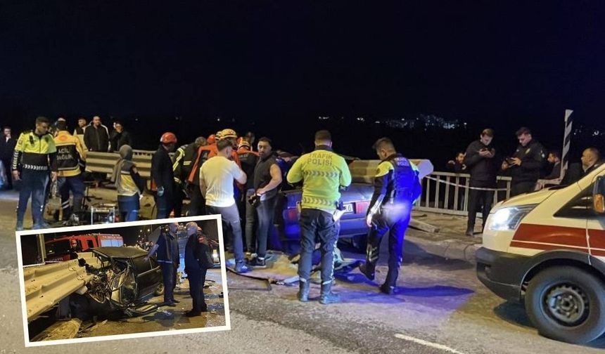 Kayseri yolunda korkutan kaza! Tofaş otomobil bariyere ok gibi saplandı