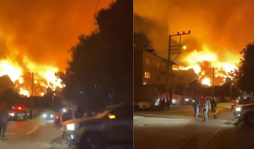 Dört bir yanı cehenneme döndü! Mahalle tahliye edildi, trafiğe kapatıldı