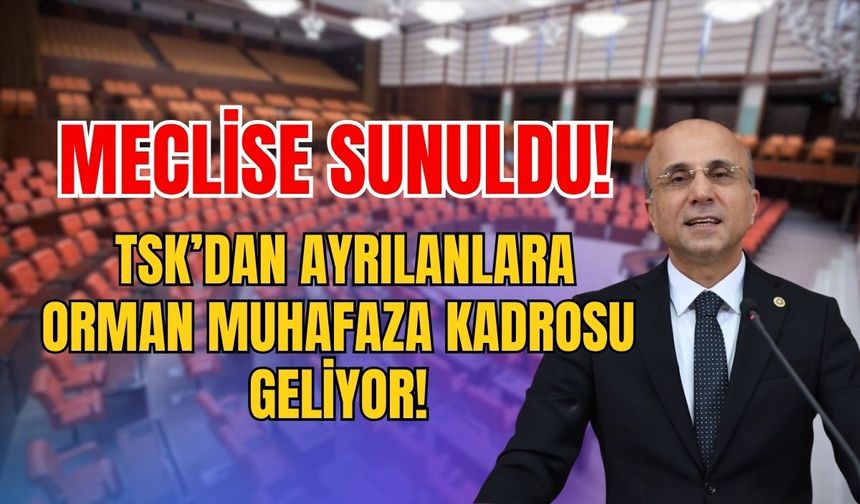 Meclise sunuldu! TSK’dan ayrılanlara orman muhafaza kadrosu geliyor!