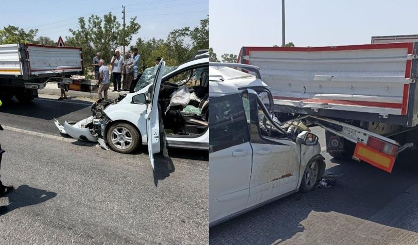 Otomobil tıra çarptı! Genç sürücü ağır yaralandı!