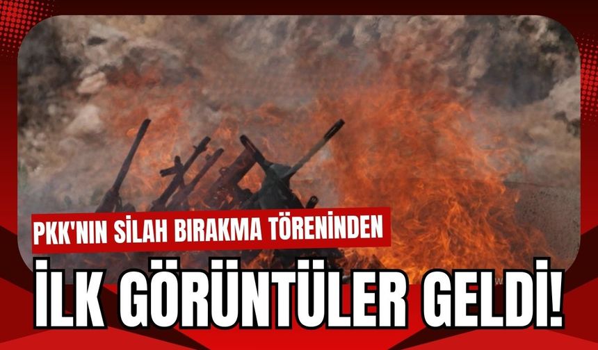 PKK'nın silah bırakma töreni böyle görüntülendi!