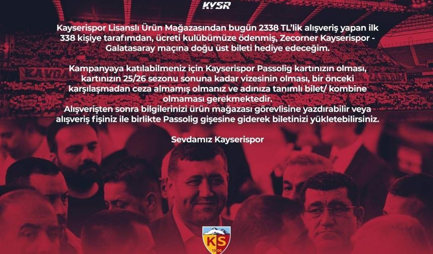 Baki Ersoy’dan taraftara büyük jest