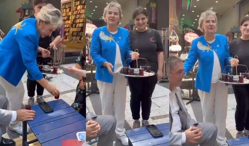 Kayserili vekil esnafa çay servisi yaptı!