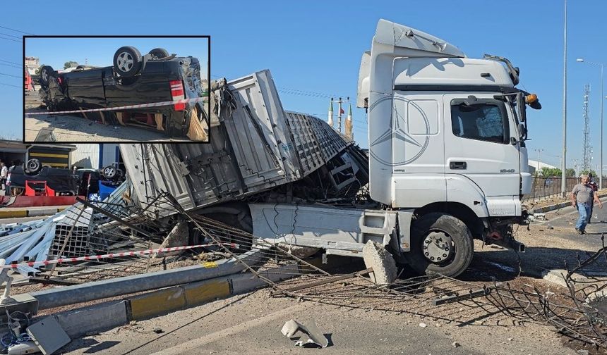Tırın çarptığı bir minibüs takla attı: 3 yaralı!
