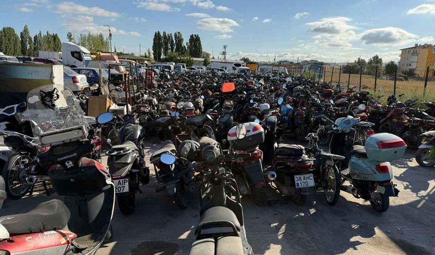 Kayseri’de binlerce motosiklet Milli Emlak tarafından çok ucuza ihaleye çıkartılıyor