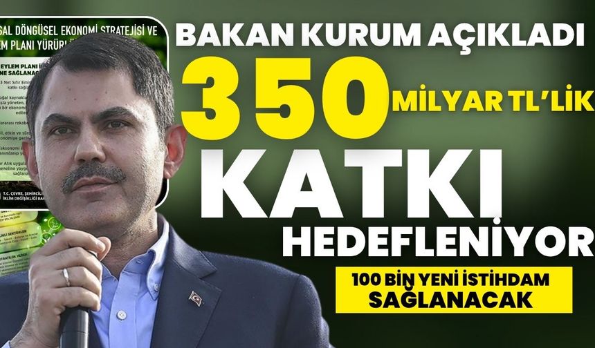 Bakan Kurum ‘’ Hedef yıllık 350 milyar TL’ye kadar katkı’’