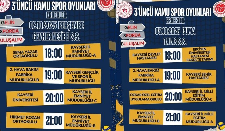 Kayseri'de erkek voleybolu heyecanı! Fikstür açıklandı