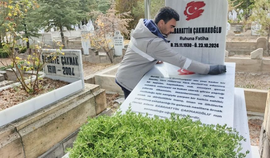 İncesu’da anlamlı çalışma! Sabahattin Çakmakoğlu’nun kabri, vefat yıldönümü için temizlendi