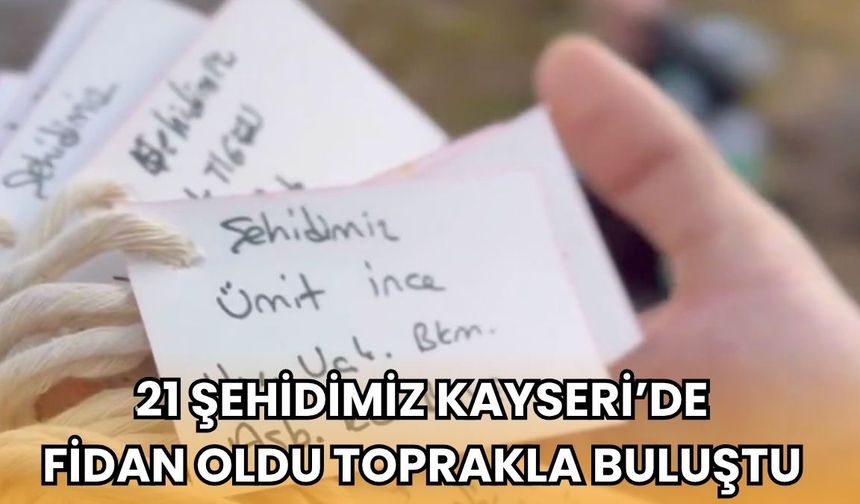 21 şehidimiz Kayseri’de fidan oldu toprakla buluştu!