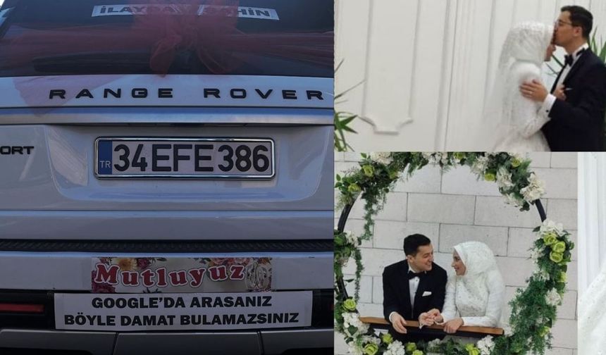 İncesu’da Esnaf Odası Başkanının oğlu dünya evine girdi, Range Rover üzerindeki yazı dikkat çekti