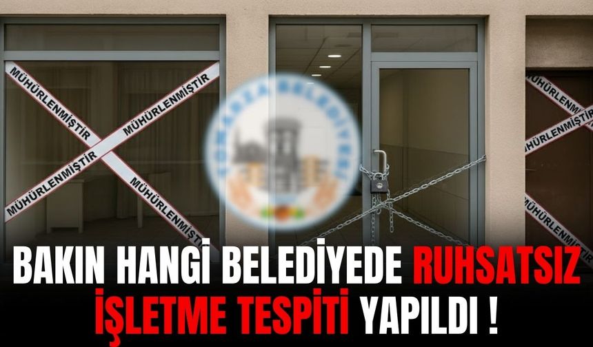 Bakın hangi belediyede ruhsatsız işletme tespiti yapıldı!