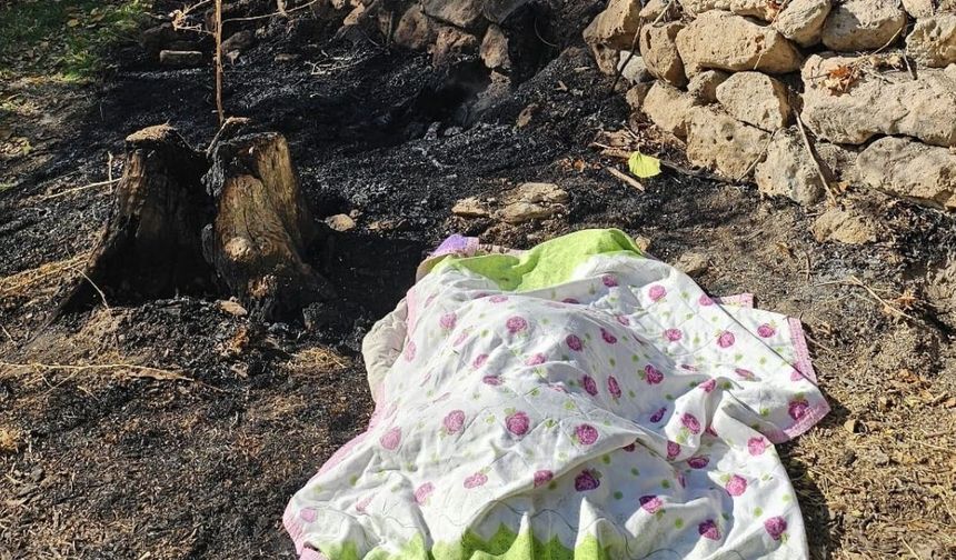 Bahçede kuru ot temizliği yapan kadın yanarak can verdi