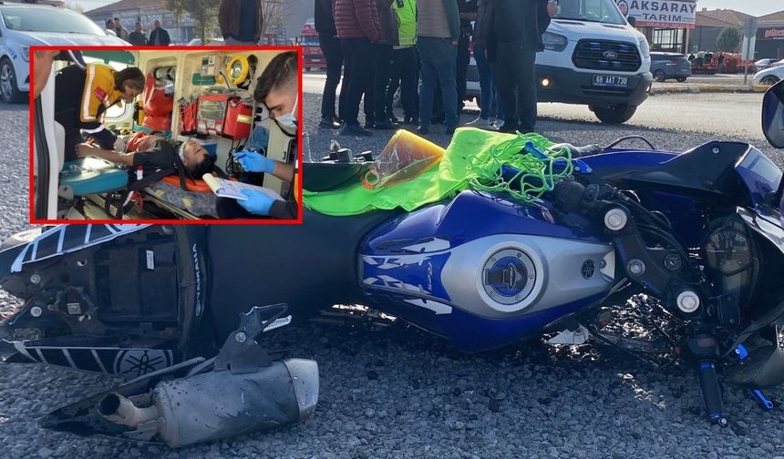 Aksaray’da otomobil ile motosiklet çarpıştı: Genç sürücü yaralandı