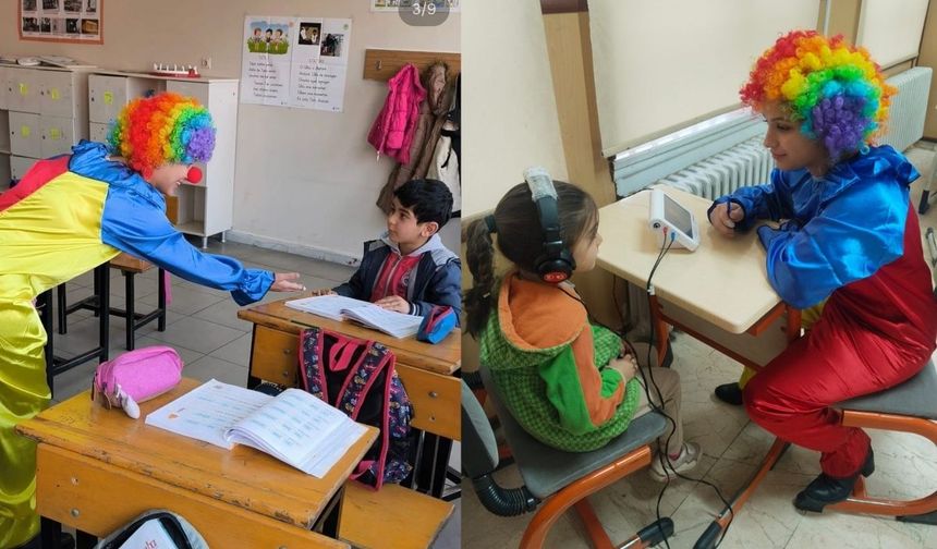 İncesu'da palyaço çocukları taradı çocuklar hiç korkmadı