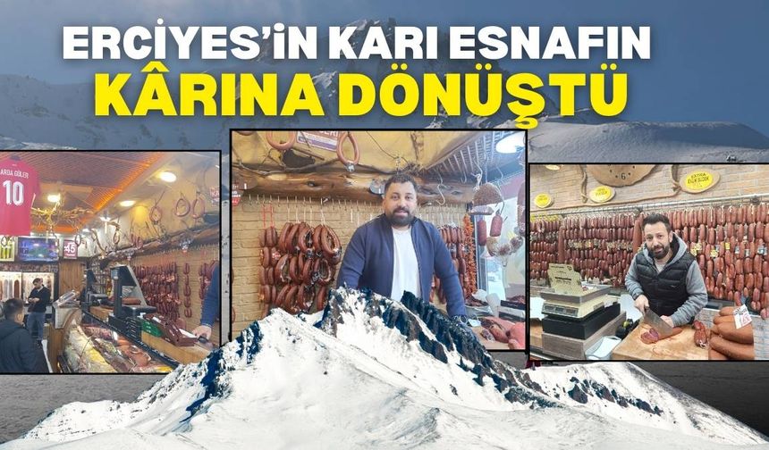 Erciyes’te yaşanan yoğunluk pastırma satışlarını etkiledi
